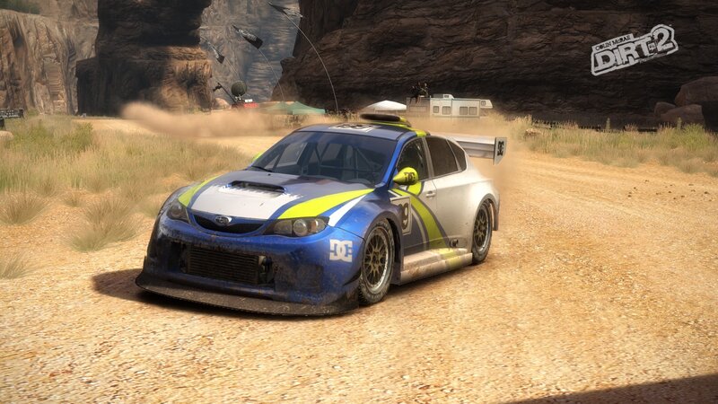 racing car on dirt track