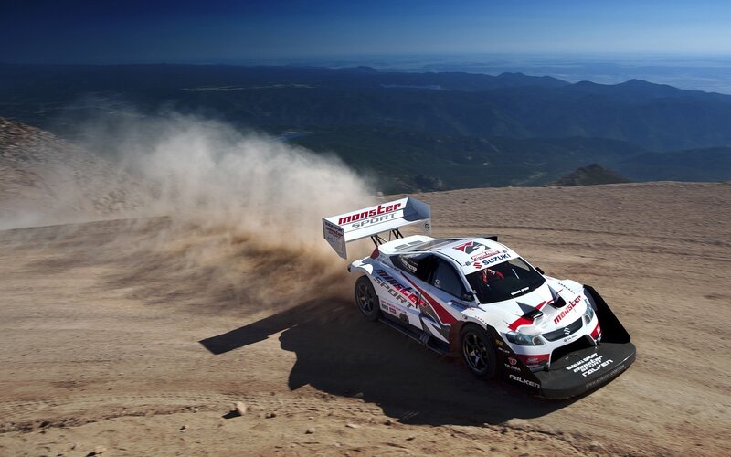 Racing Car on Dirt — White