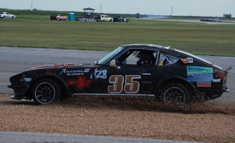 racing car on gravel