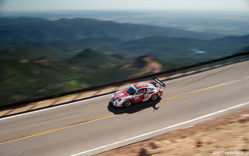 racing car on mountain road