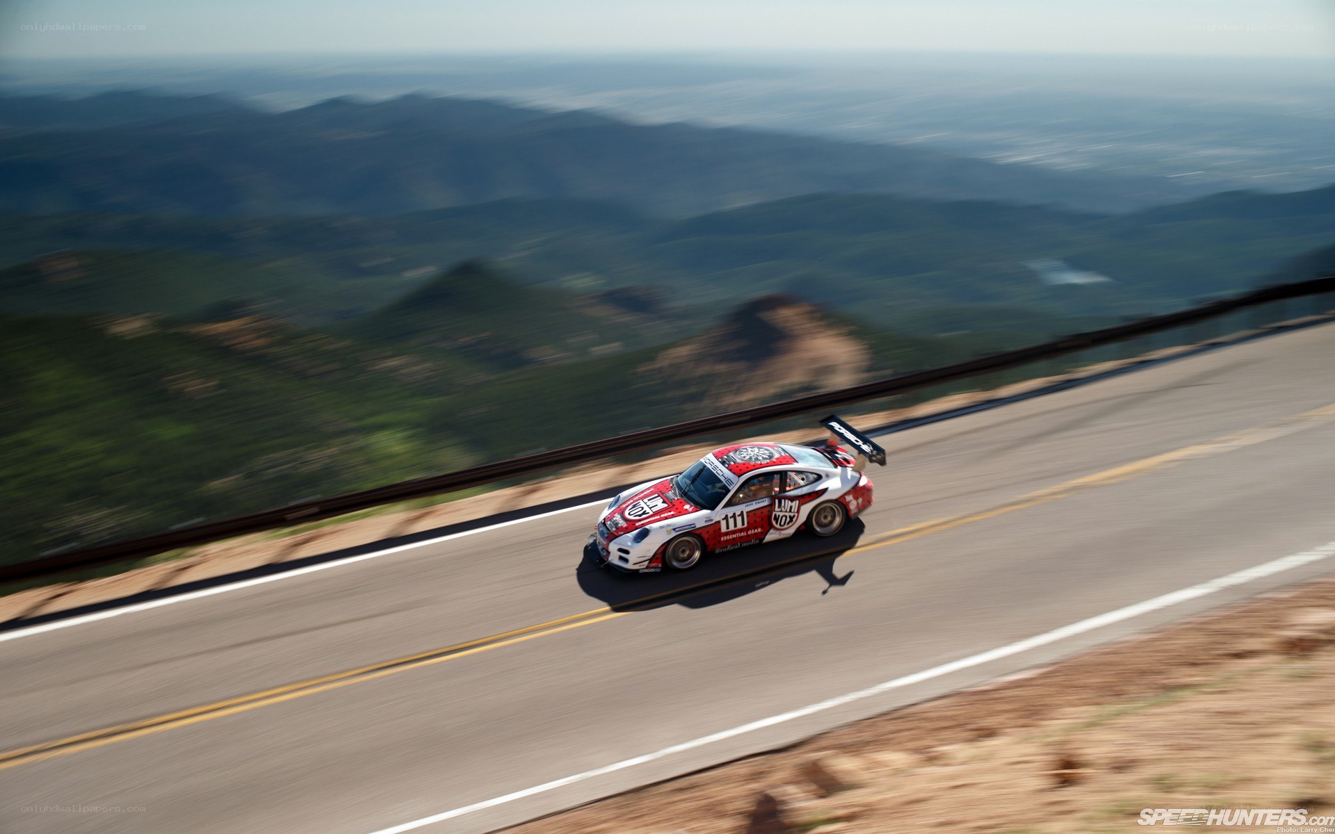 racing car on mountain road