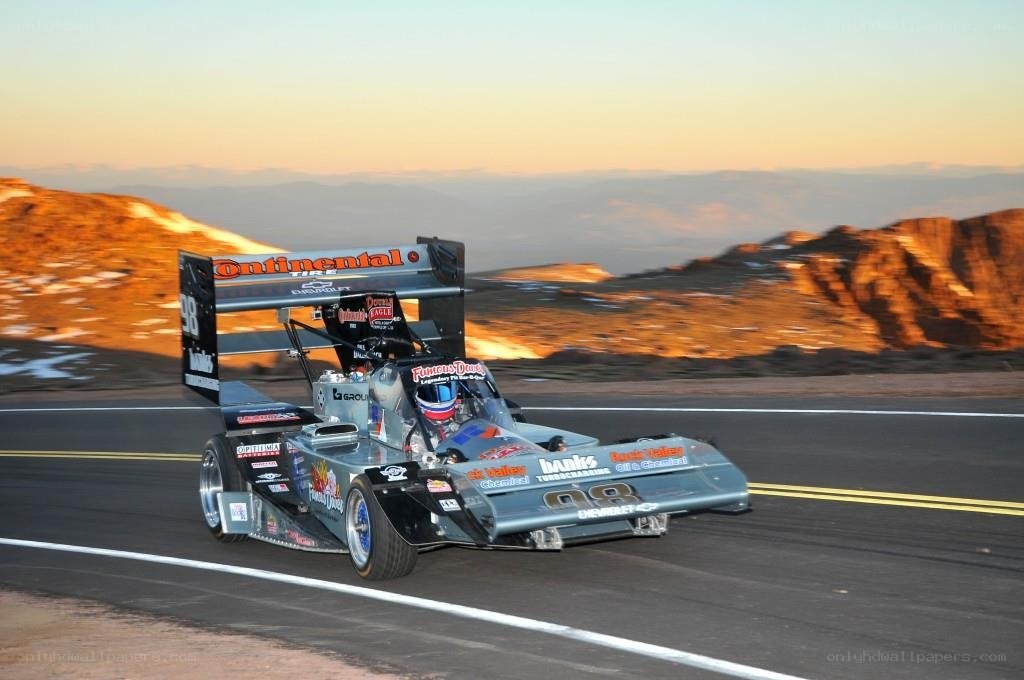 racing car on mountain road