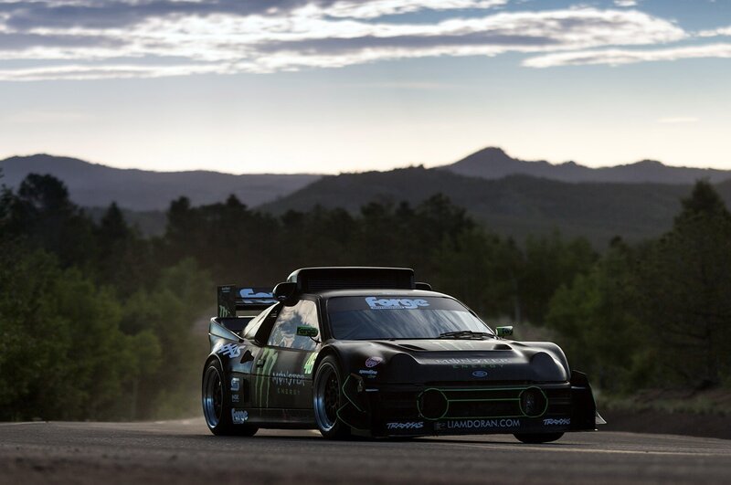 racing car on mountain road