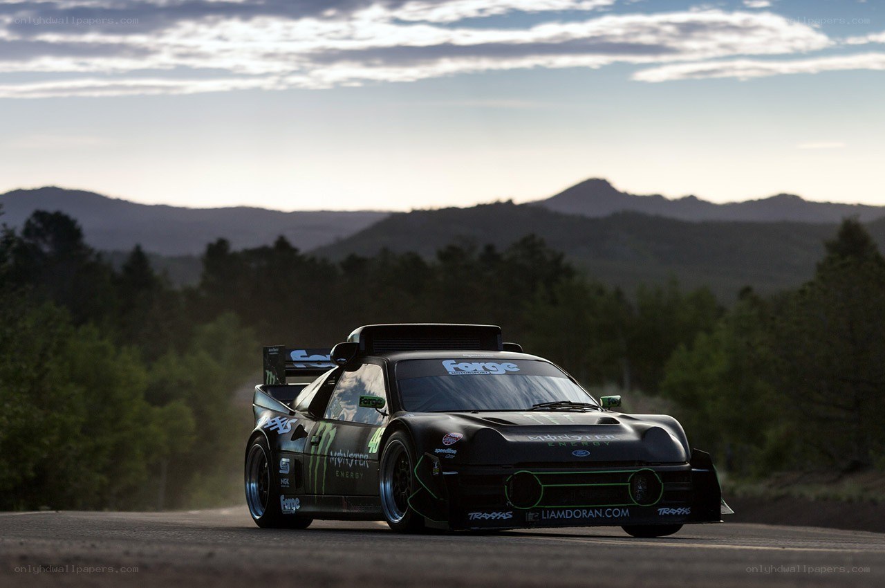 racing car on mountain road