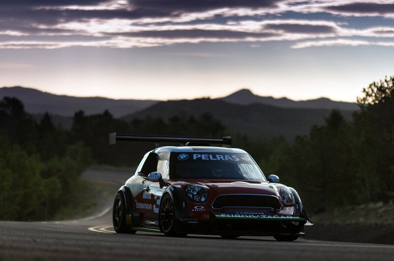 racing car on mountain road