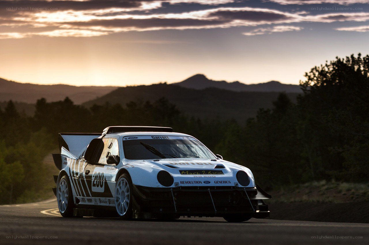 racing car on mountain road