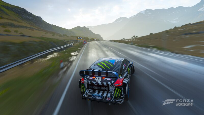 Racing Car on Mountain Road — Black