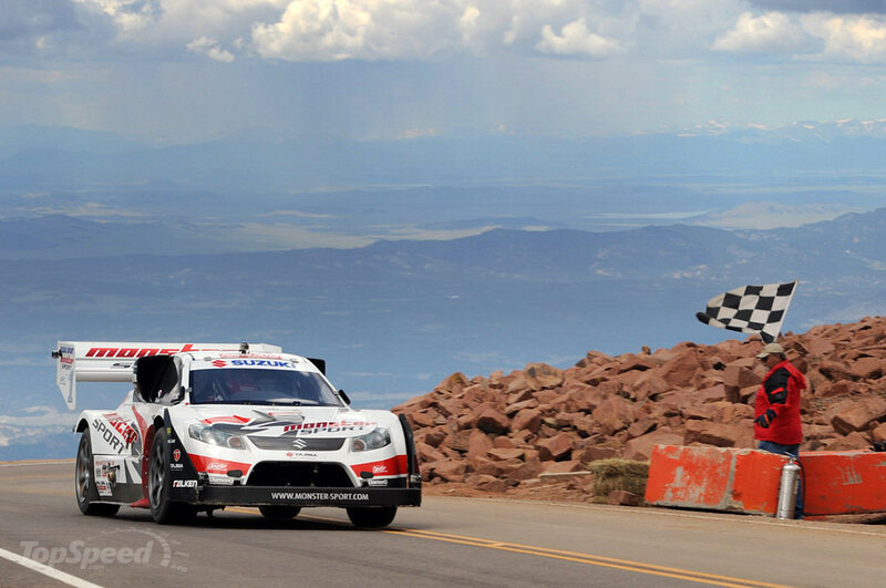 Racing Car on Mountain Road — White