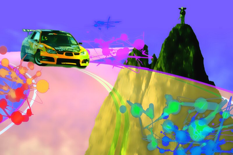 Racing Car on Mountain