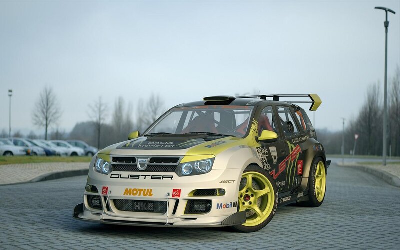 Racing Car on Pavement