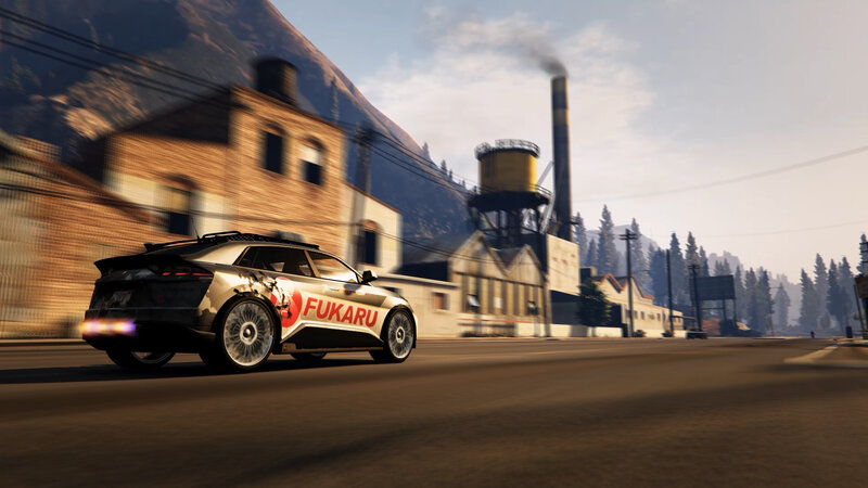 Racing Car on Road — Brown