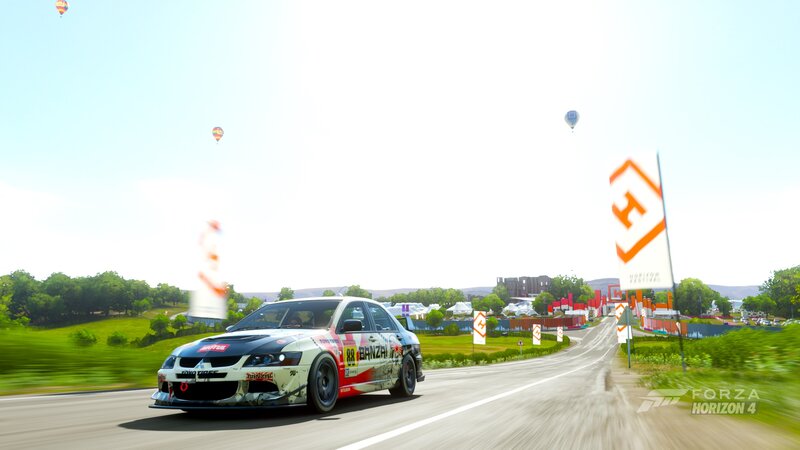 Racing Car on Road — Green
