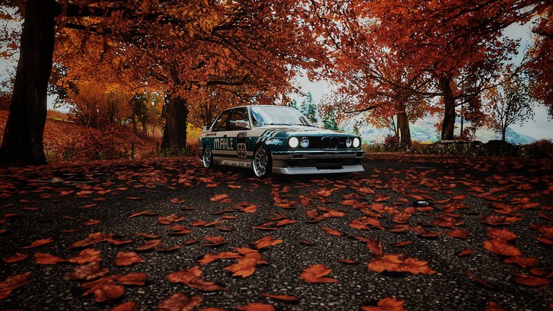 Racing Car on Road — Orange