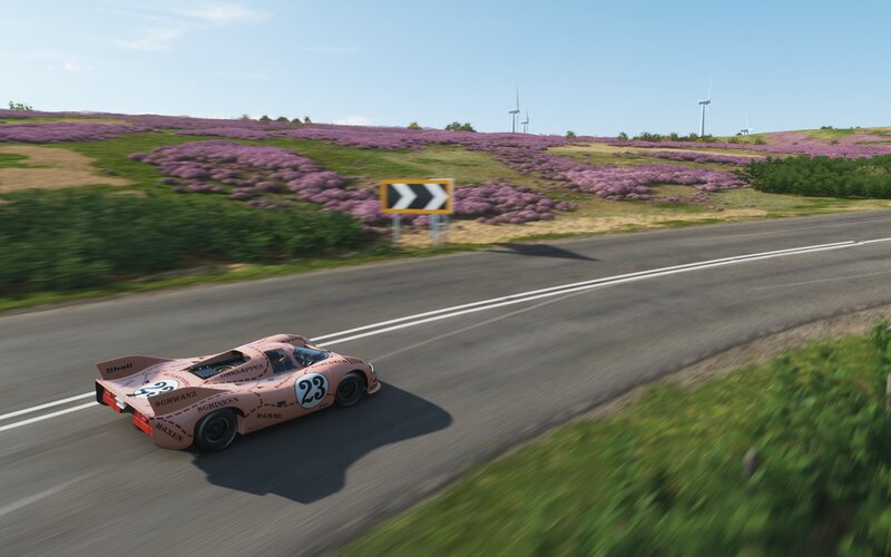 Racing Car on Road — Pink