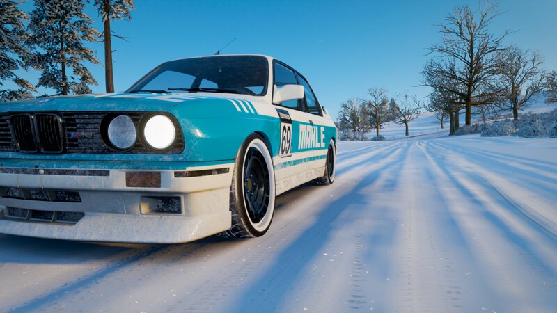 Racing Car on Snow — Blue