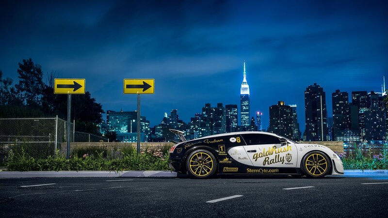Racing Car on Street — Black, Dramatic