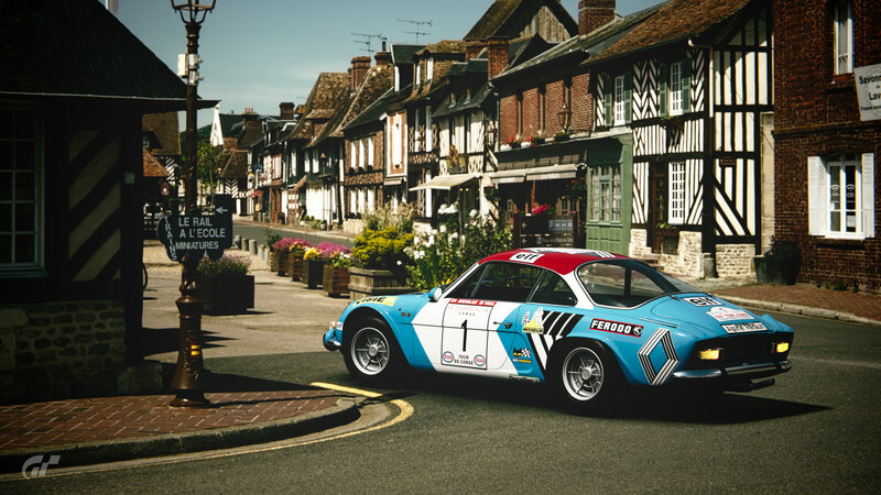 Racing Car on Street — Blue