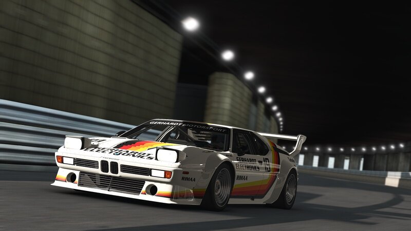 racing car on track at night