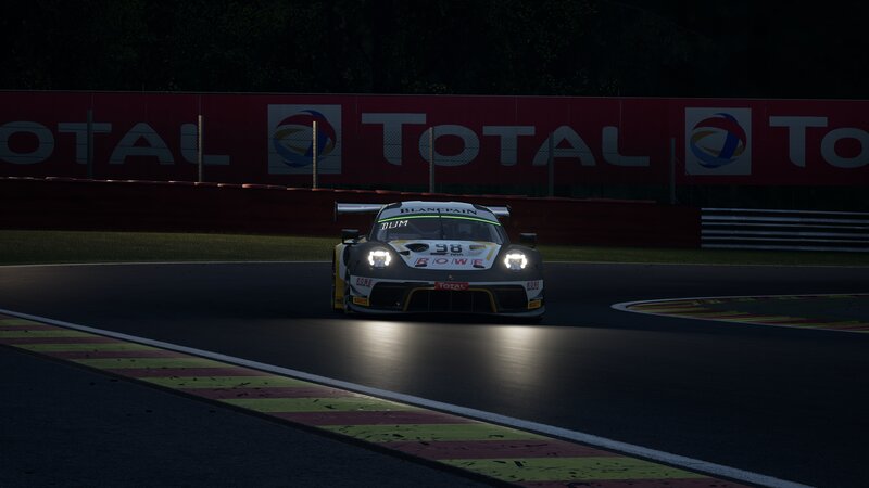 Racing Car on Track — Black, Dark, Night