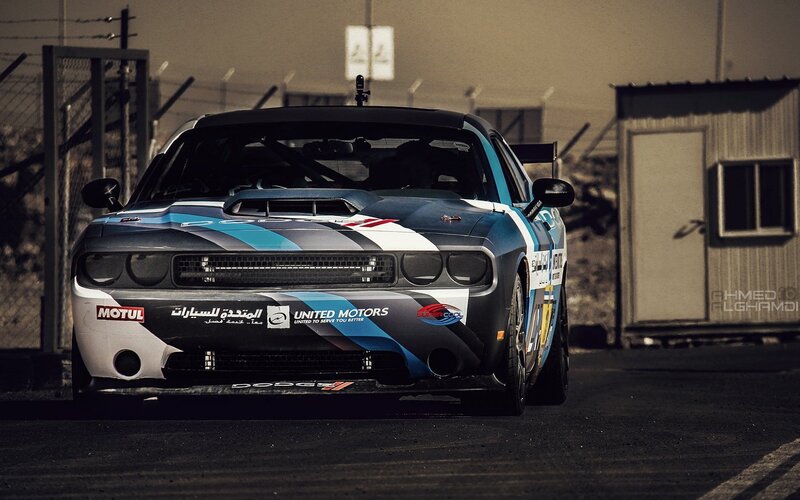Racing Car on Track — Black, Dramatic, Afternoon