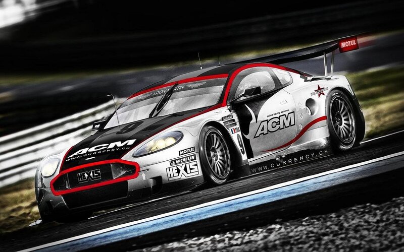 Racing Car on Track — Black, Dynamic, Digital Art