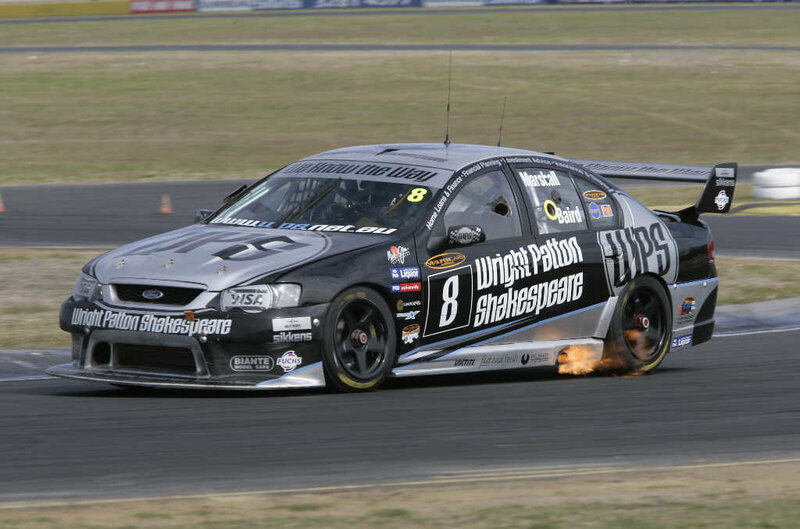 Racing Car on Track — Black, Dynamic, Photograph