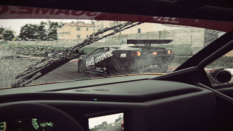 Racing Car on Track — Black, Intense, 3d Render