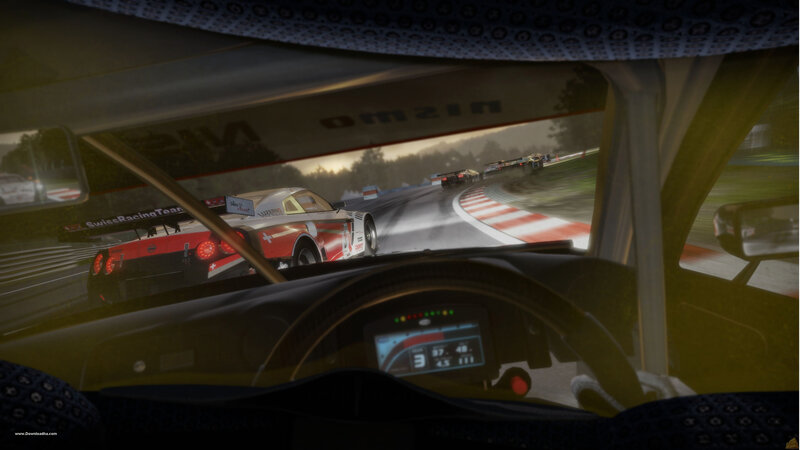 Racing Car on Track — Black, Intense