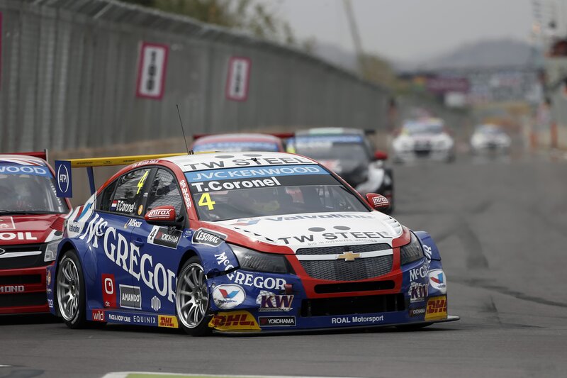 Racing Car on Track — Blue, Competitive