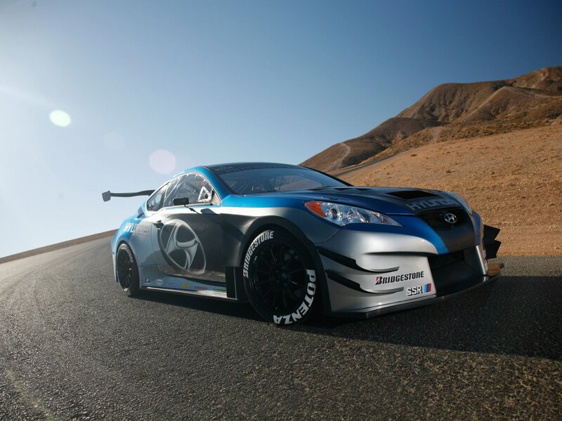 Racing Car on Track — Blue, Dramatic