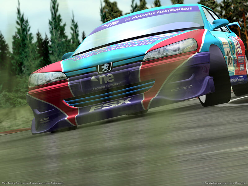 Racing Car on Track — Blue, Dynamic, 3d Render, Trees
