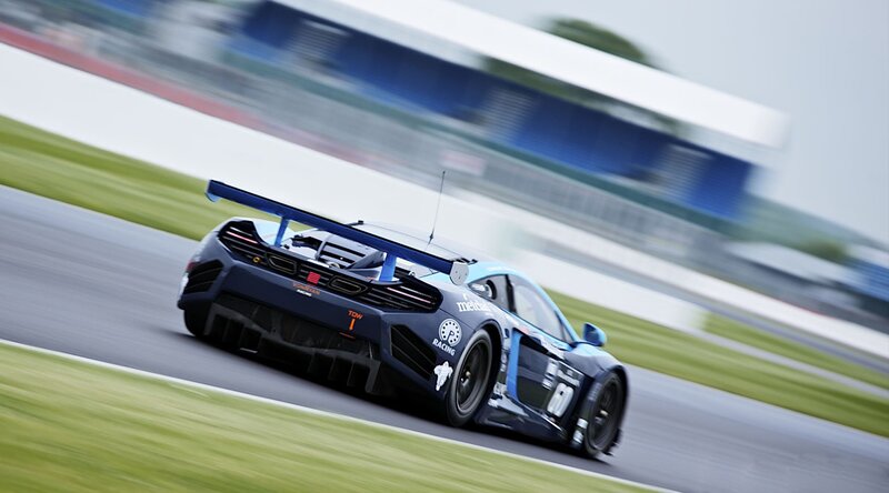 Racing Car on Track — Blue, Dynamic, Afternoon, 3d Render, Race Track