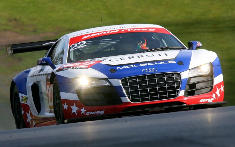Racing Car on Track — Blue, Dynamic, Afternoon, Photograph, Driver, Race Car, Grass