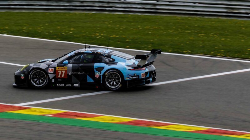 Racing Car on Track — Blue, Dynamic, Photograph