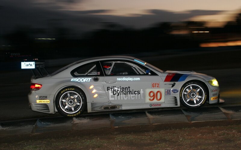 Racing Car on Track — Gray, Dramatic, Night