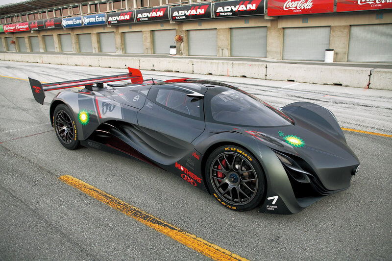 Racing Car on Track — Gray, Dynamic, Afternoon, Photograph, Race Track