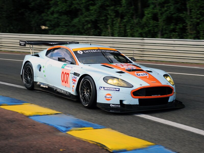 Racing Car on Track — Light Blue, Dynamic