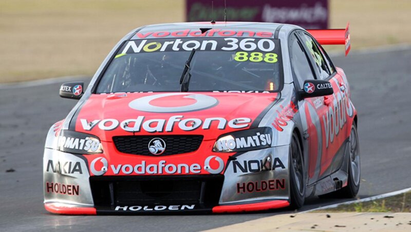 Racing Car on Track — Red, Dynamic, Afternoon
