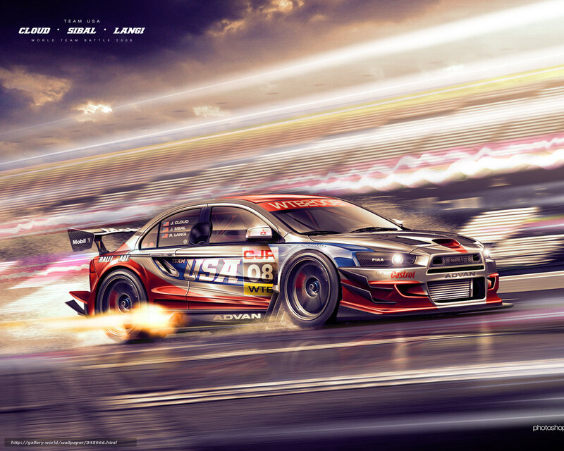 Racing Car on Track — Red, Dynamic, Sunset