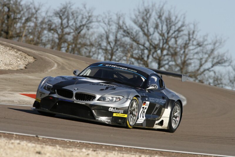 Racing Car on Track — Silver, Dynamic