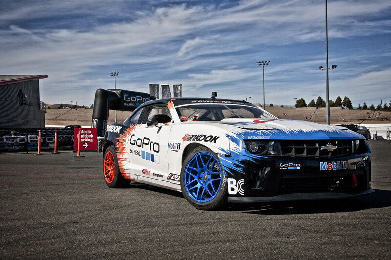 Racing Car on Track — White, Dramatic, Afternoon