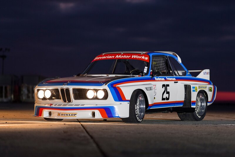 Racing Car on Track — White, Dramatic