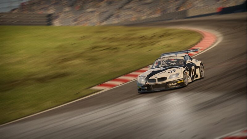 Racing Car on Track — White, Dynamic, Afternoon, 3d Render