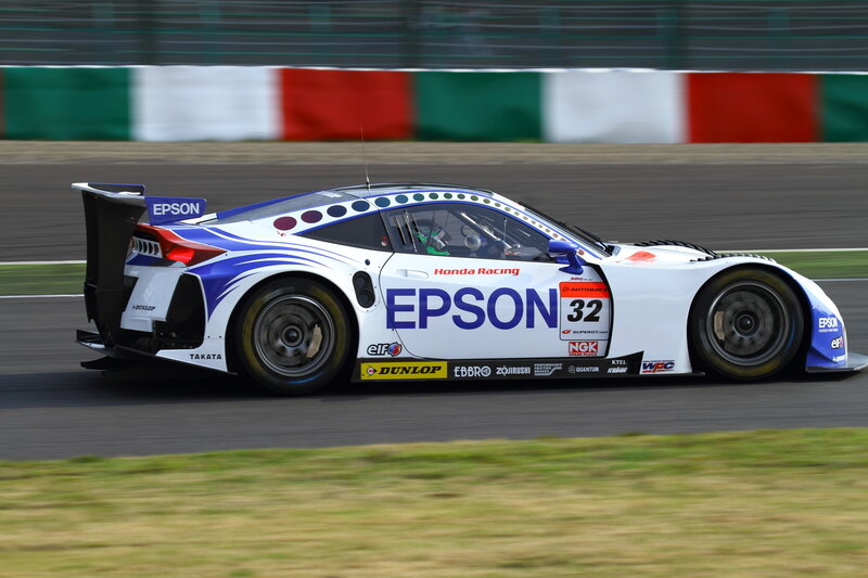 Racing Car on Track — White, Dynamic, Afternoon, Photograph, Race Car, Grass