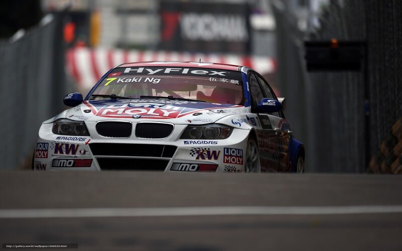 Racing Car on Track — White, Dynamic, Photograph, Race Car, Sponsor Logos, Blue
