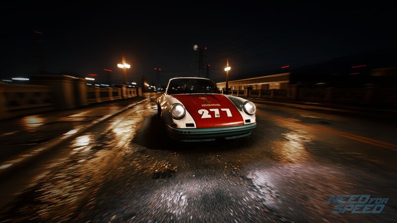 Racing Car on Wet Road — Black