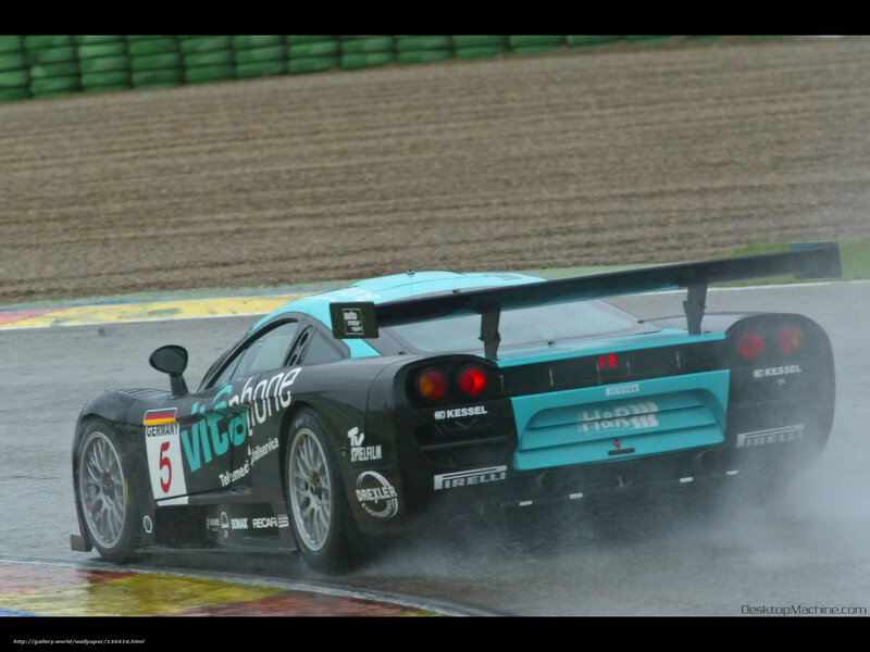 racing car on wet track