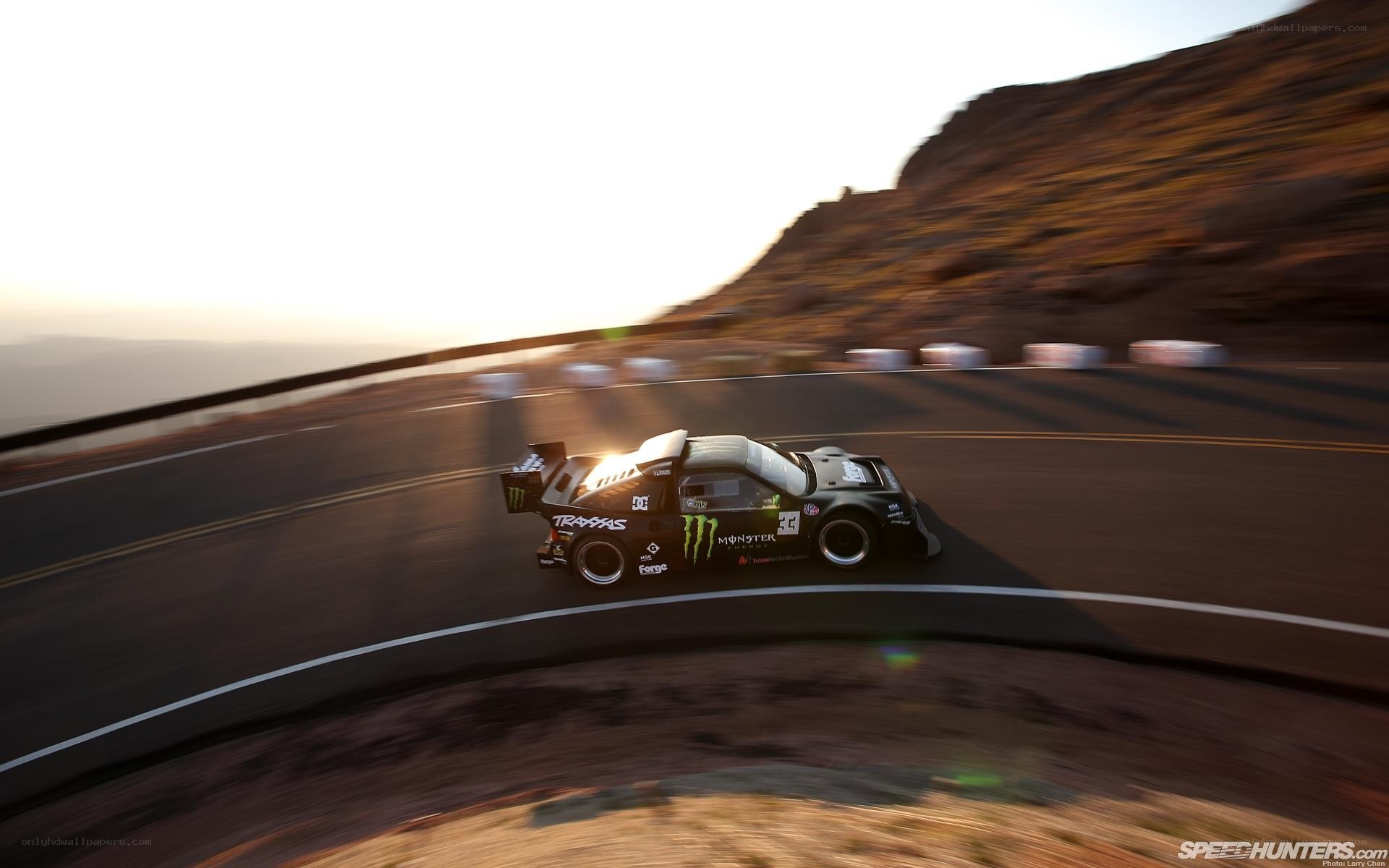 racing car on winding road