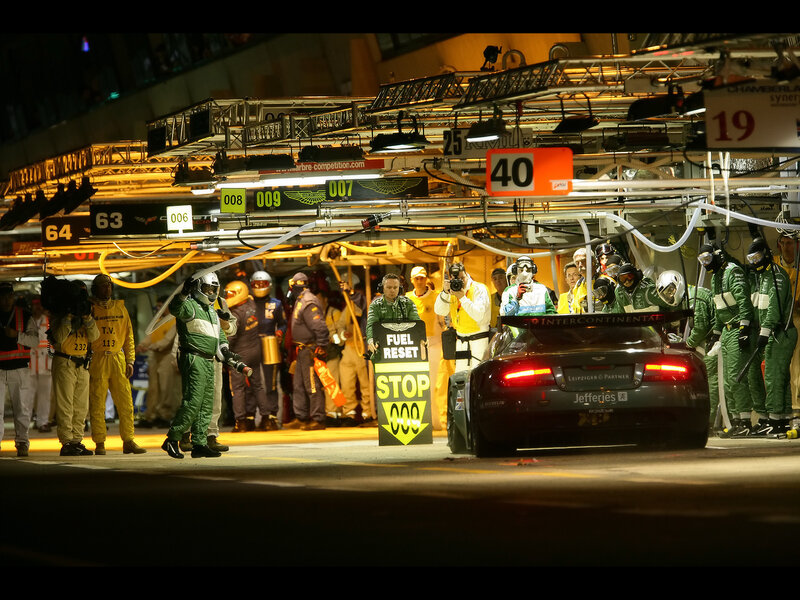 Racing Car Pit Stop — Black, Dramatic