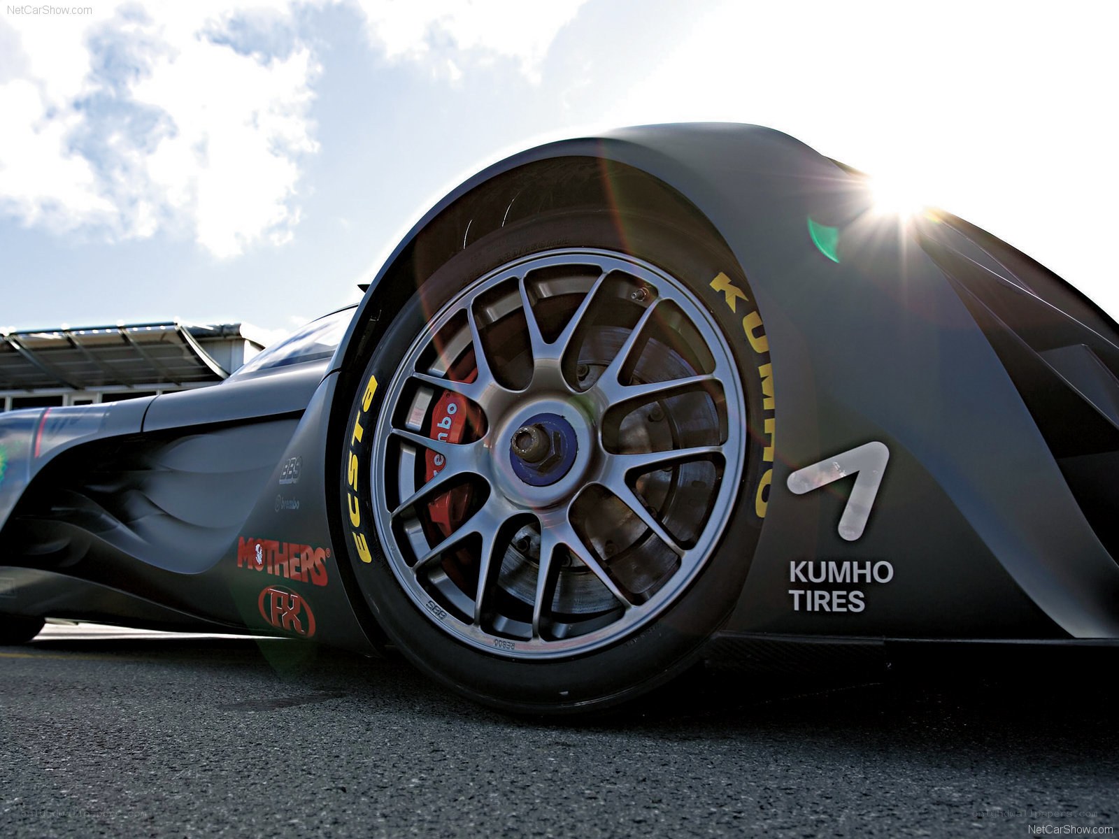 racing car wheel close-up